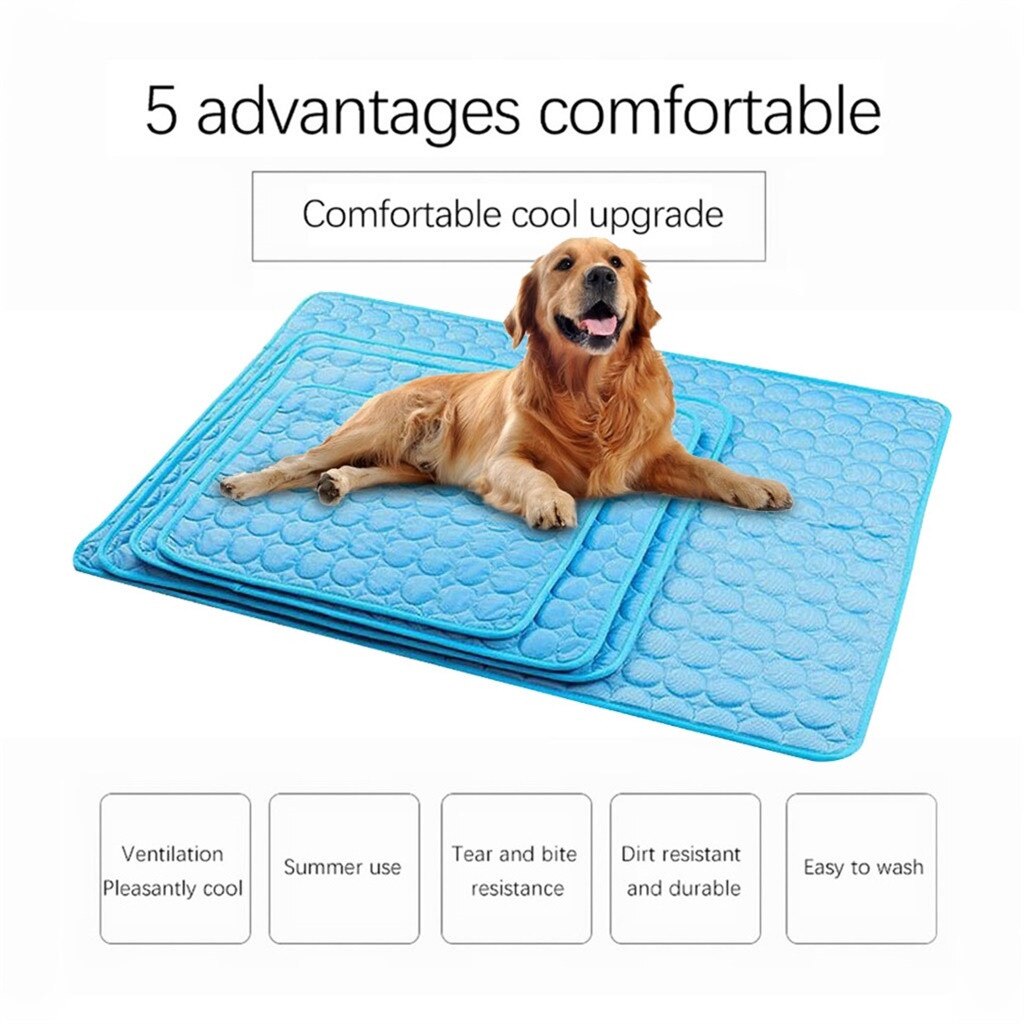 Cooling Mat For Dogs Pet Cat Chilly Non-Toxic Summer Cool Bed Pad Cushion Indoor Pet Summer Bed лежанка для собак#GH