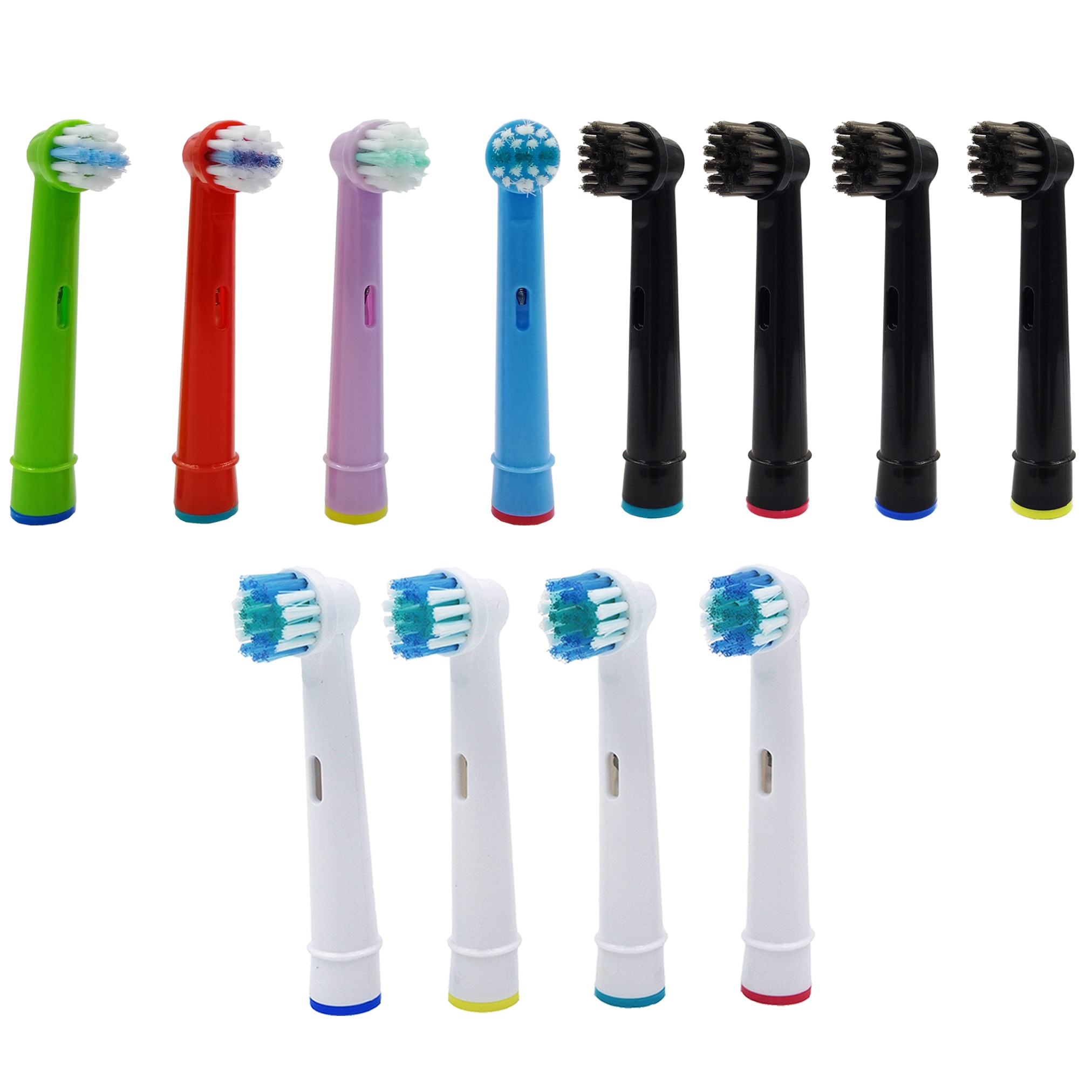 12x Precisie Schoon + Kinderen + Bamboe Houtskool Opzetborstels Voor Oral B Elektrische Tandenborstel Voor Rotary Elektrische Tandenborstel Vervangbare