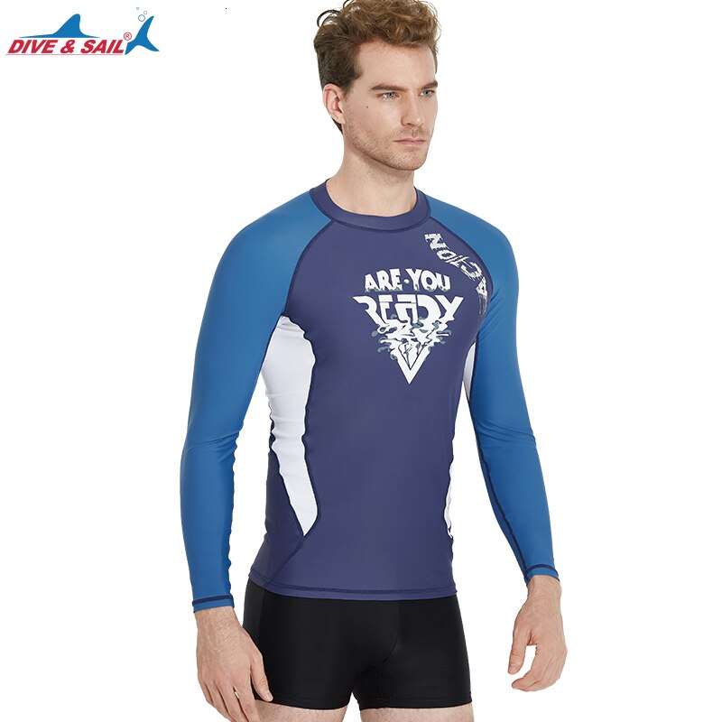 Gli uomini di Alta elasticità Costumi Da Bagno Da Surf Protezioni T CAMICIA Calzamaglie Pelli di Immersione Muta Rashguards UV Asciugatura RAPIDA degli uomini molli del Costume Da Bagno