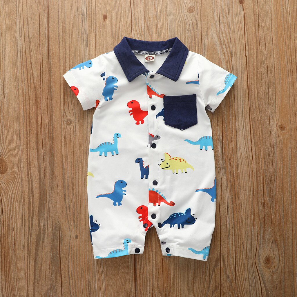 Baby Romper Korte Mouw Baby Kleding Een Stuk Dinosaurus Romper Casual Zomer Kleding Baby Boy Jumpsuits 0-24month