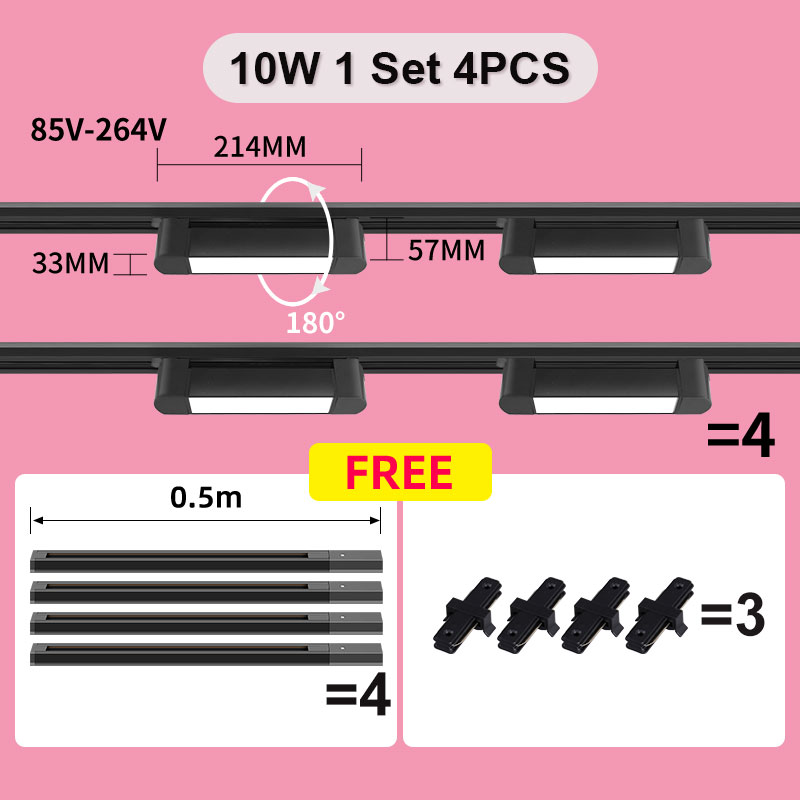 LED Track Light Set para decoração de casa, lâmpada de trilha magnética, iluminação Spotlight, loja de roupas, 85-264V, 20W, 30W: Luz Vermelha / Rosa