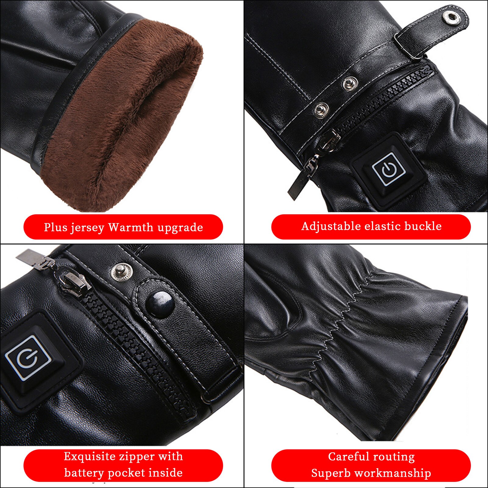 Guantes de calentamiento de carga USB eléctrico guantes calientes de invierno para hombres y mujeres para esquí al aire libre senderismo enchufes de EE. UU.