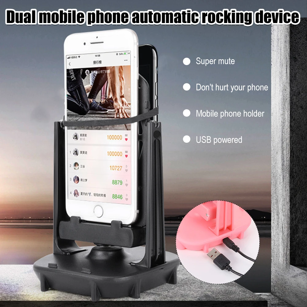 Automatische Schaukel Schütteln Telefon Wiggler Gerät Rekord Schritt Artefakt Motion Pinsel Schritt Schrittzähler Halter Zubehör Handy Ständer