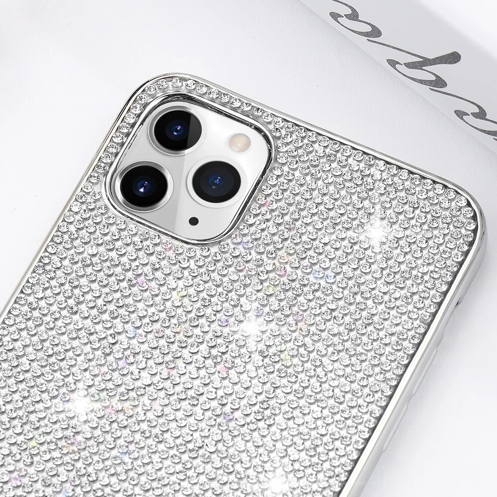 Nuova custodia con strass Glitter Bling per Iphone 13 11 12 Pro Max X XR XSMAX 6 6S 8 7 Plus custodia in cristallo SE2020