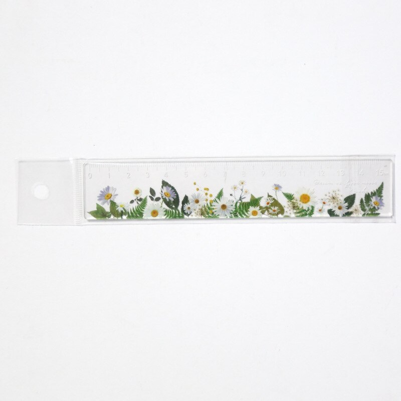 15 Cm Daisy Rose Ruler Multifunction DIY Drawing Tools Student Flower Rulers Double-duty School Office Supplies Stationery
