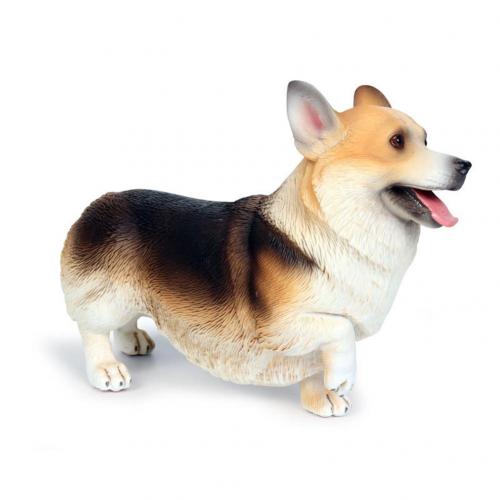 Levensechte Corgi Hond Diermodel Pvc Effen Beeldje Desktop Ornament Kids Speelgoed: Black Yellow