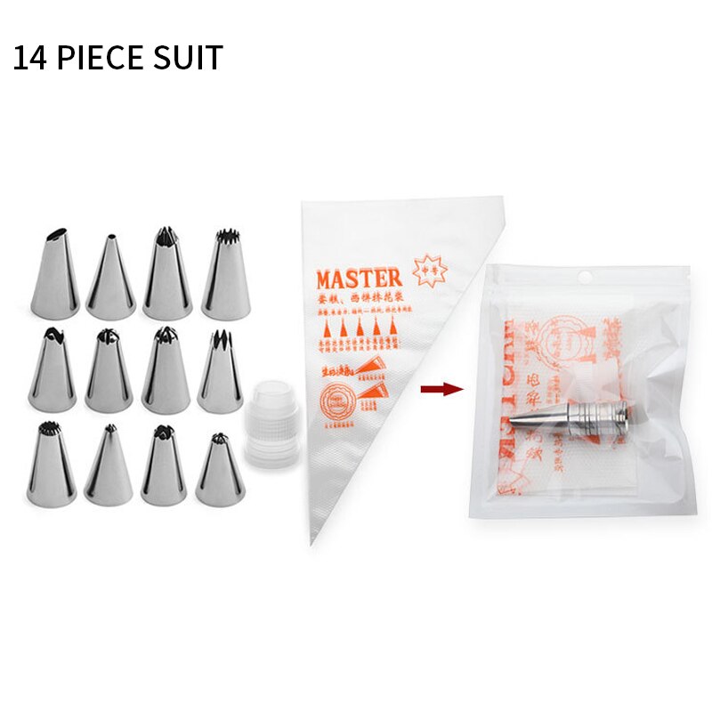 Disposable Pastry Bags Icing Piping Cake Pastry Cupcake Decor Bags Fondant Cake Cream Pastry Tip Baking Tools 100/200/300pcs: 14pcs
