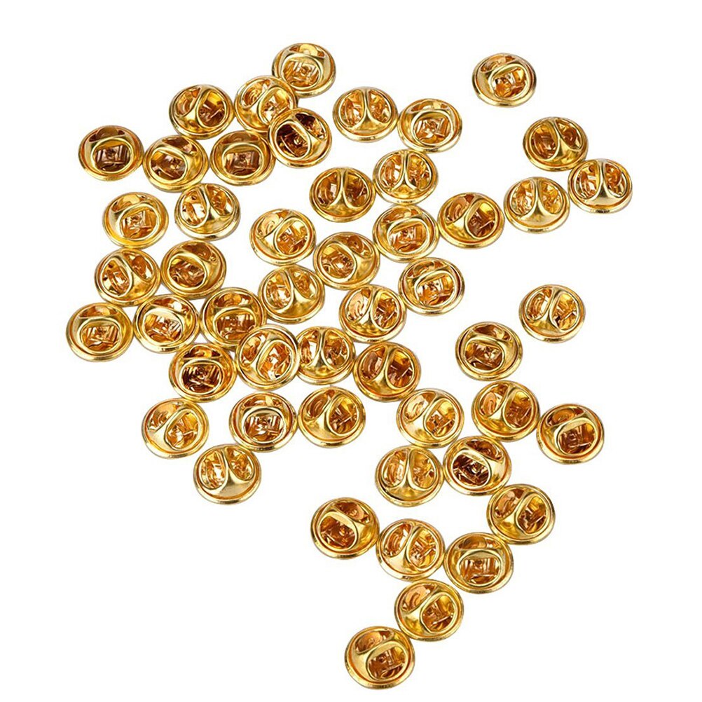 50pcs Brass Butterfly Clutch Badge Insignia Clutches Pin Backs Replacement