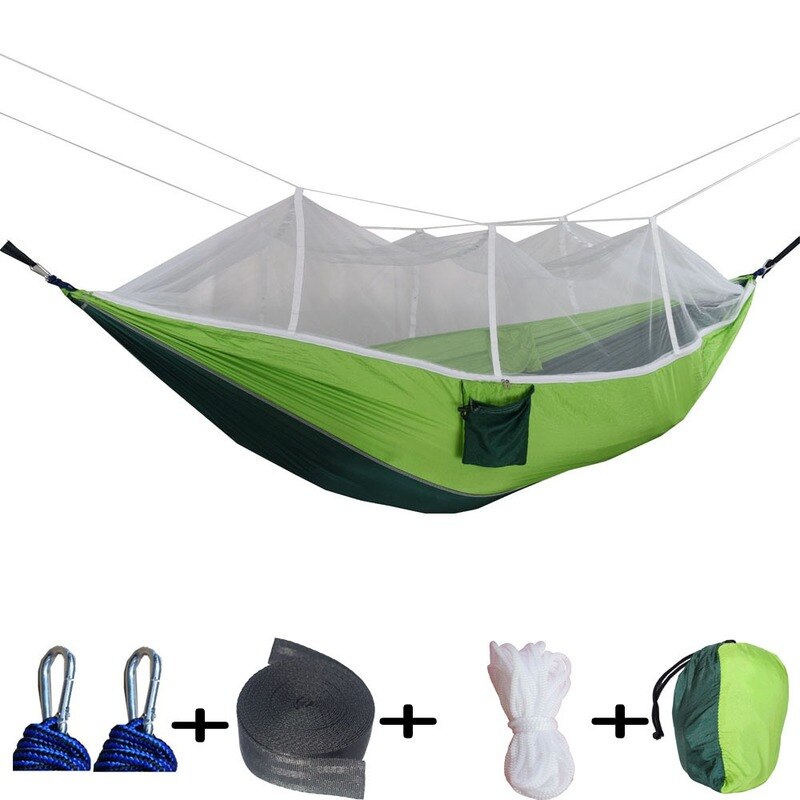 Outdoor Hangmat Met Klamboe Dubbele Camping Hangmat Strand Familie Outdoor Activiteiten Ouder-kind Games 260*140cm