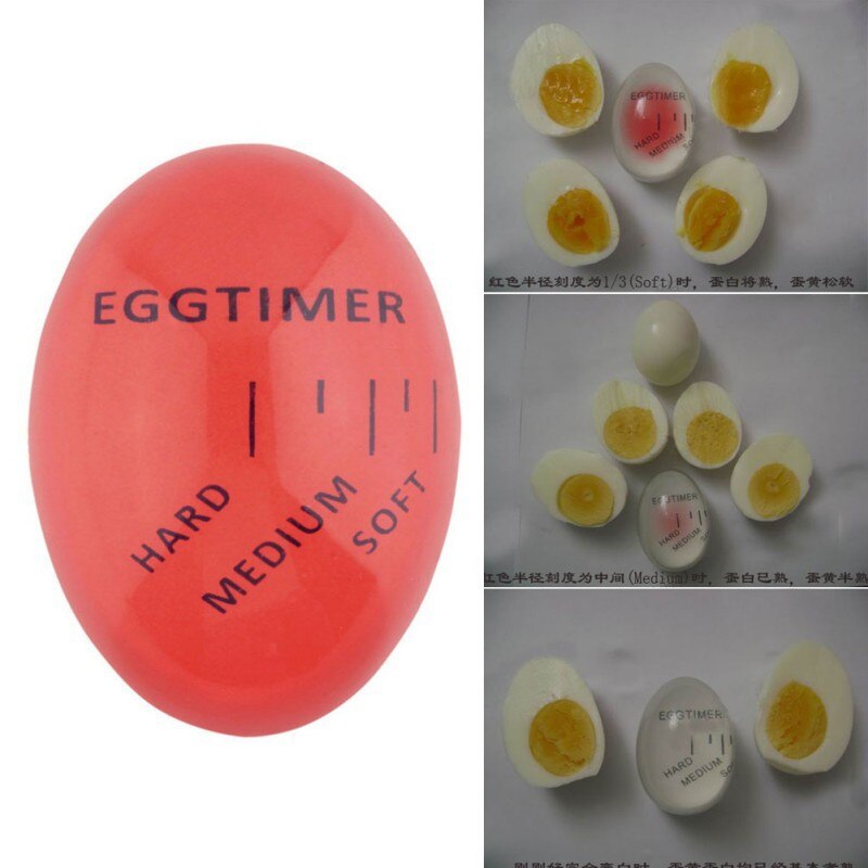 1pc æg perfekt farveændring timer yummy bløde hårdkogte æg madlavning køkken silikone æg timer rød timer bip æg  ok 0246