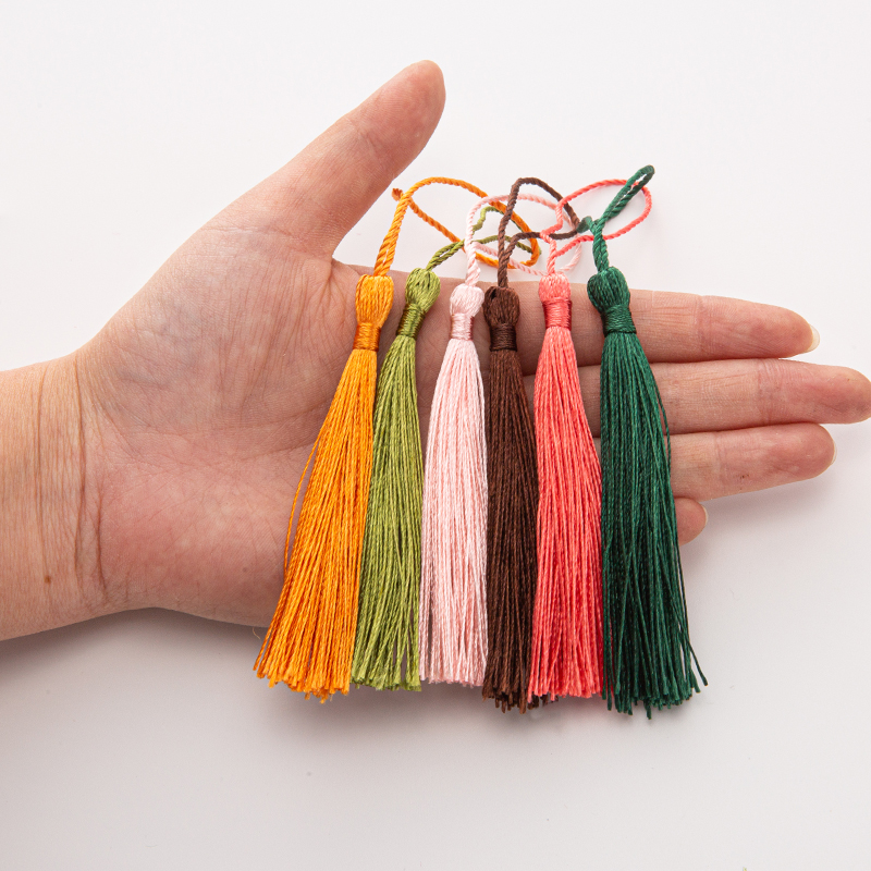20 piezas marcapáginas de 80mm, cuerda colgante, borla de seda para artesanía de nudos chinos, llavero DIY, ganchos para pendientes, colgante, accesorios para hacer joyas