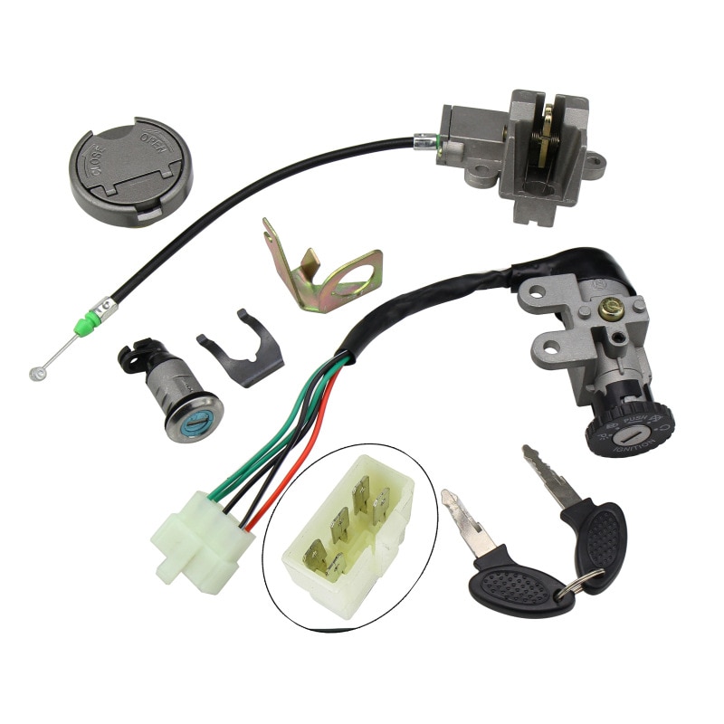 Ignition Key Switch Lock with 5 Wire For Moped Scooter Quad ATV Go Kart Dirt Bike Motorbike Kymco 50 Linhai Motorcycle TS-GY50