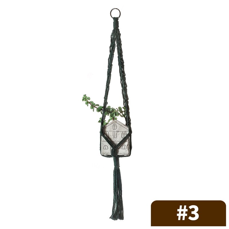 Vintage Hanging Flowerpot Net 100% Cotton Handmade Hanging Baskets Macrame Plant Hangers Flowerpot Holder Basket Home Decor: 88-3