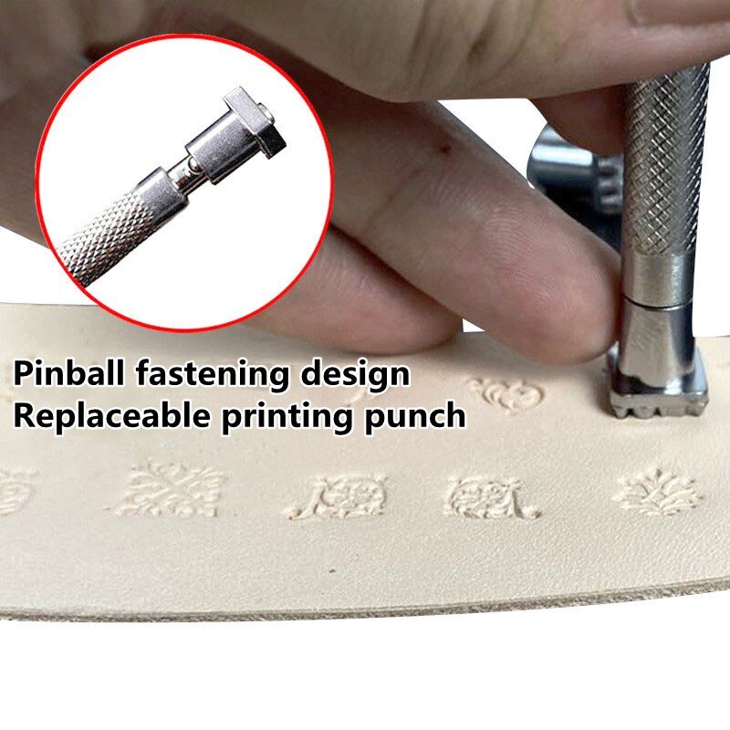 12Stck Leder Stanzen schlagen Werkzeuge Leder Stempel DIY Leder Handwerk Druck schlagen Briefmarken einstellen