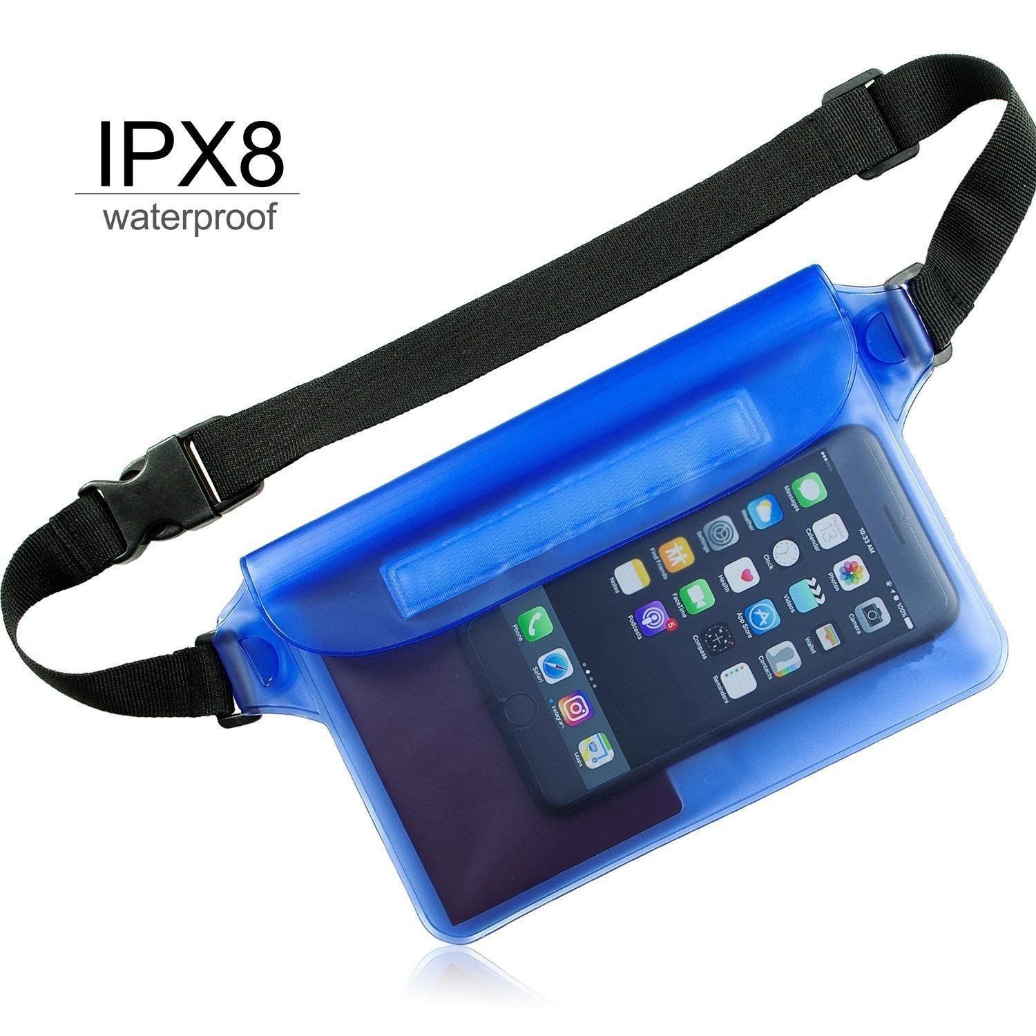 Bolsa impermeable de pvc para exteriores, bolsas de cintura para acampar, escalada, senderismo, deporte, funda bolsa seca con correa para el hombro en la cintura