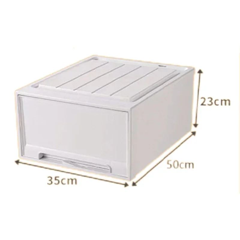 Kleiderschrank-Aufbewahrungsbox, transparente Nachttisch-Kleiderbox mit Deckel, Haushaltsverdickung, Schubladen-Stil, stapelbarer Behälter zum Organisieren: Blau