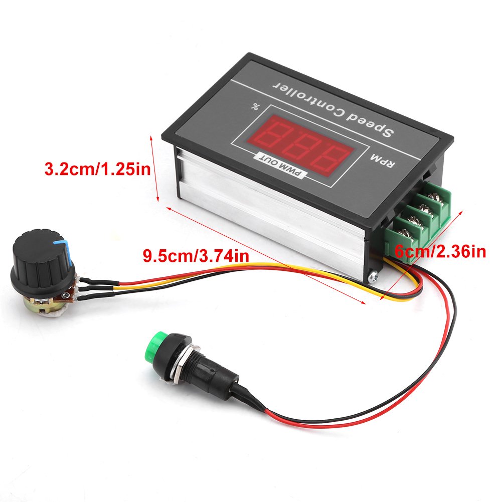 12V 24V 36V 48V 30A PWM DC Motor Speed Controller Digital Display LED Motor Controller Speed Regulator PWM Start Stop Switch D30