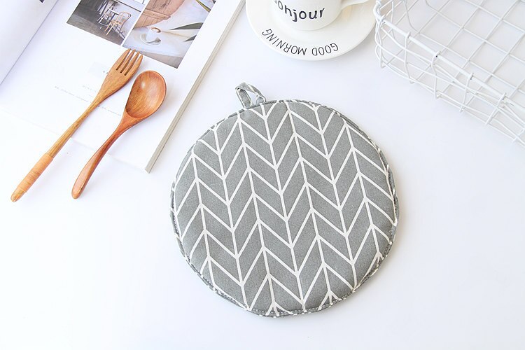 FOURETAW 1 Stück Nette Gelb Grau Baumwolle nordisch Küche Kochen mikrowelle handschuhe backen BBQ topflappen Backofen Handschuhe: B