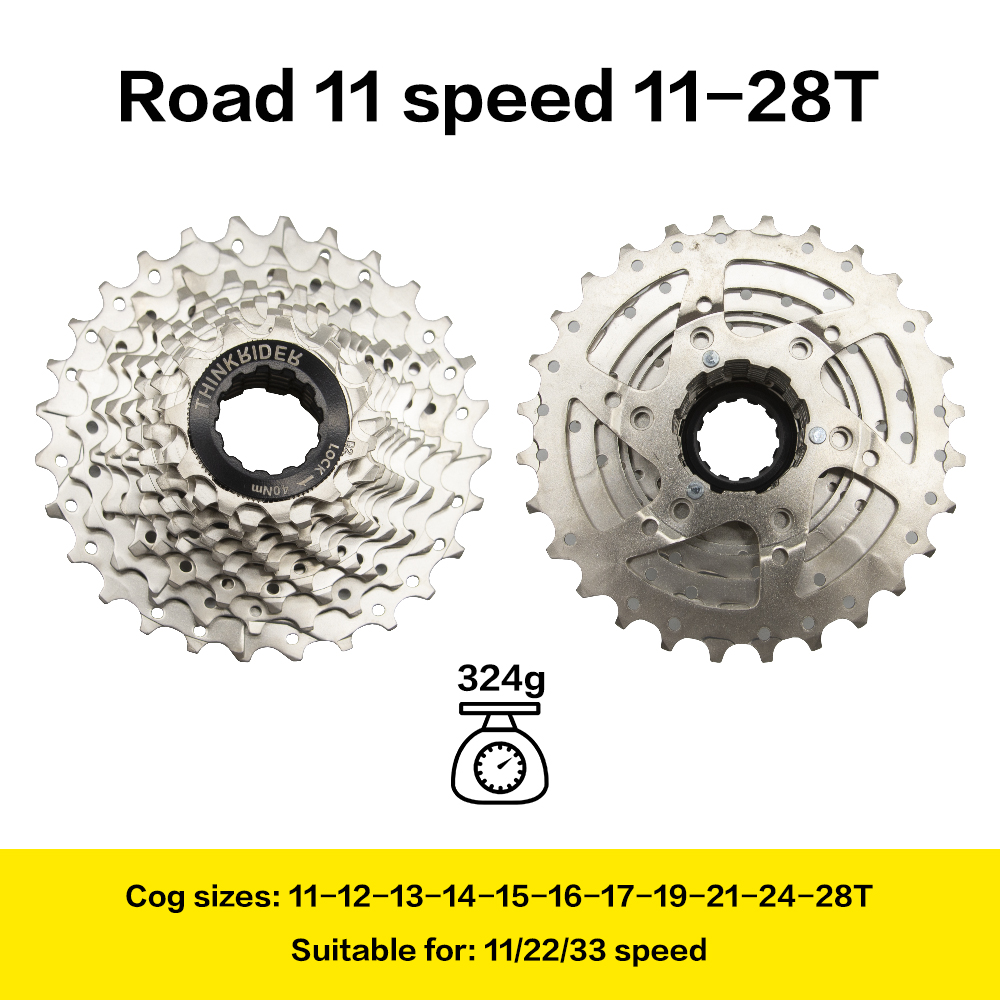 Thinkrider landevejscykel 9 10 11 speed velocidade 28t/32t cykel kassette freewheel mtb tandhjul til shimano  a1 x7 x5: Vej 11 hastighed 11-28t