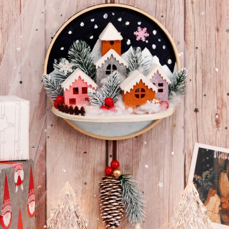 Wind Chimes DIY Handmade Dream Catcher Craft Christmas Wall Hanging Decoration: B without LED