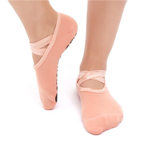 Vrouwen Professionele Anti Slip Bandage Sport Yoga Sokken Dames Ventilatie Pilates Ballet Sokken Dans Sok Slippers: Skin Color 1