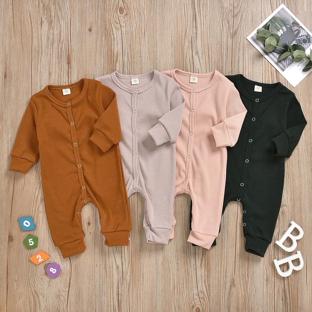 Autumn and Winter Arrival Unisex Baby’s Solid Color Crew Neck Fluffy Rompers