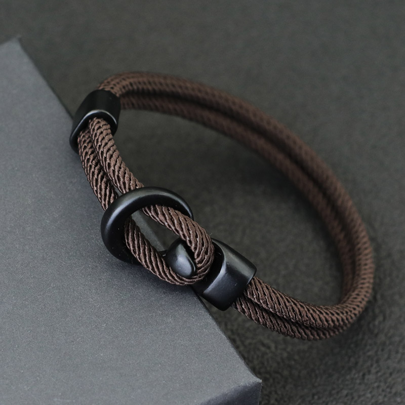 Pulsera de cuerda de para hombre, pulsera de doble capa para acampar al aire libre, accesorios para hombre, brazalete de Paracord de supervivencia, para él