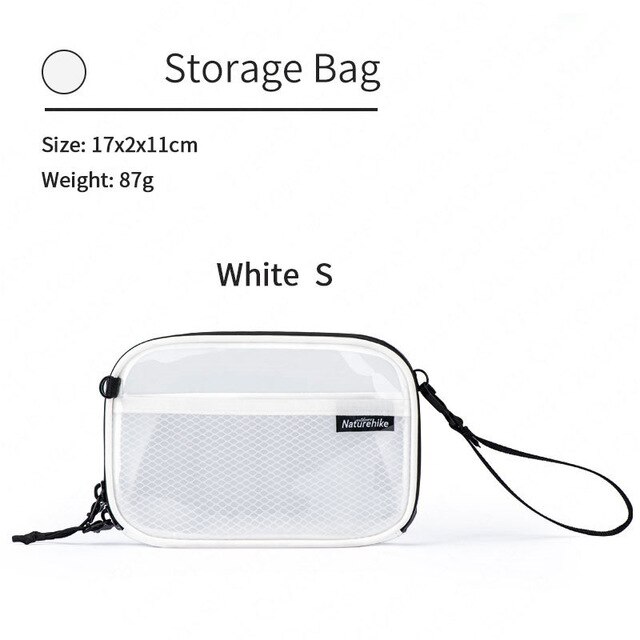Naturehike Waterproof Wash Bag Portable Outdoor Travel Cosmetic Bag Transparent Toiletries Organizer Bag Wash Storage Bag: White S