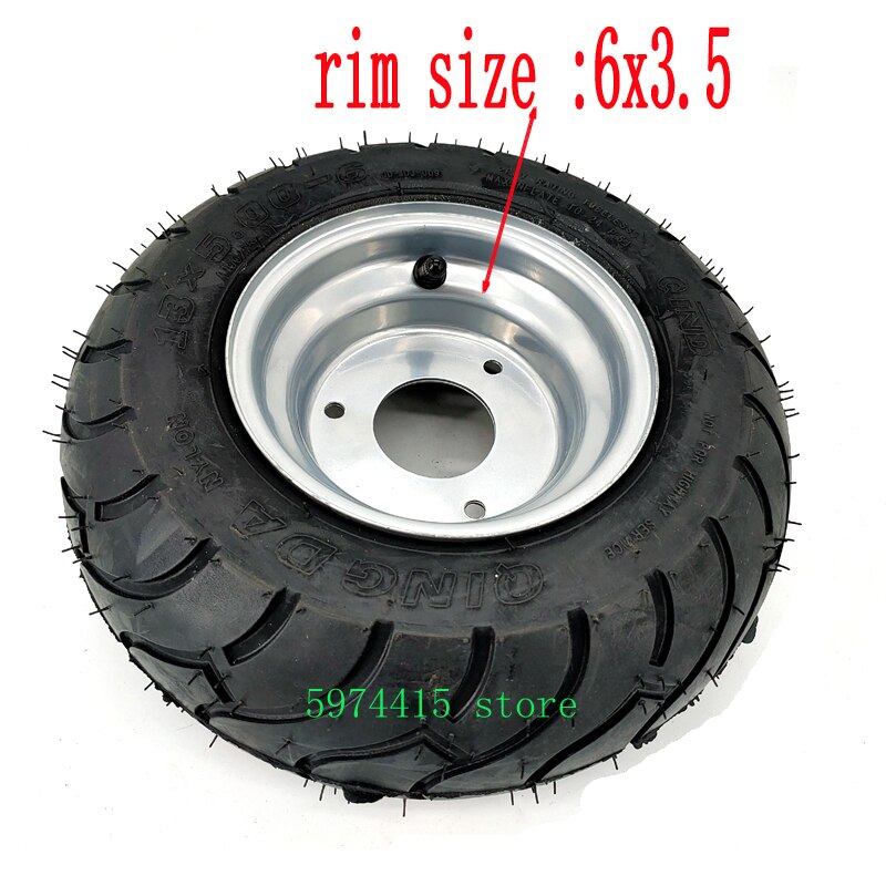 13X5.00-6 Inch Tubeless Tire With Steel Rim Fit For Fuel Electric 4 Racing Wheels Buggy Karting Beach Car ATV QUAD Go kart Parts