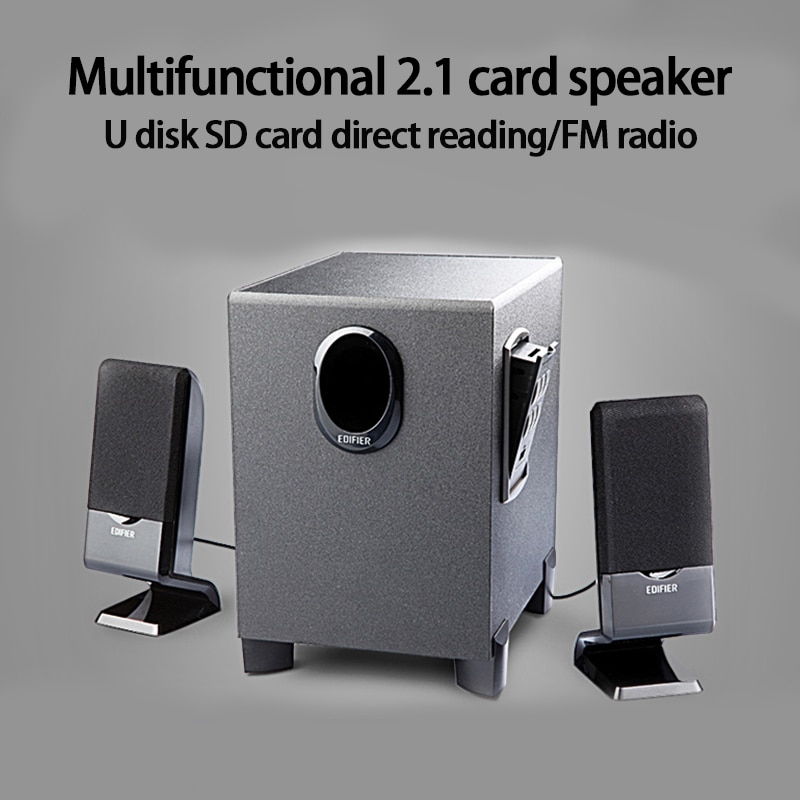Kyyslb  r102pf desktop-lautsprecher aus holz, 2.1- kanal-computerlautsprecher mit usb-anschluss, subwoofer, fm-radio und subwoofer