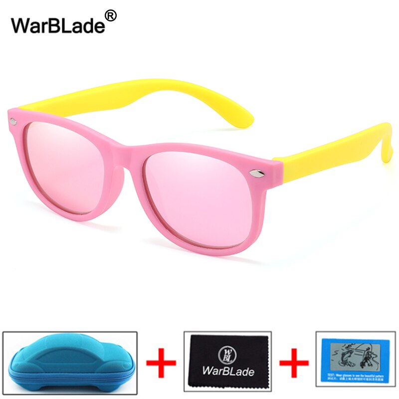 Gafas de sol polarizadas WarBlade para niños, gafas de sol para niños, gafas irrompibles de seguridad de silicona para bebés, gafas UV400 con caja