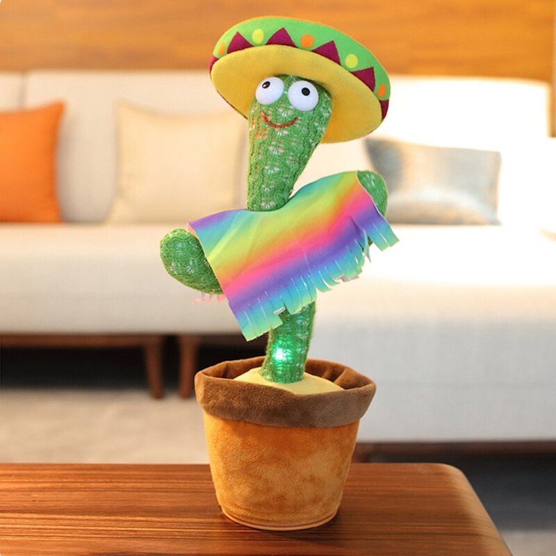 Dansen Cactus Elektronische Cactus Speelgoed, Elektronische Trillingen Dansen Cactus, Zingen En Swingende Stro Hoed Potplanten