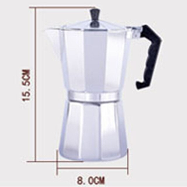 Yoholoo italialainen moka kahvipannu mokka liesi espresso kahvi kahvila perkolaattori cezve geysir latte kahvinkeitin: 150ml