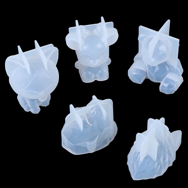 3d molde de silicone diy geometria estéreo urso veado gato lobo orangotango decoração animal ornamento molde bolo ferramenta