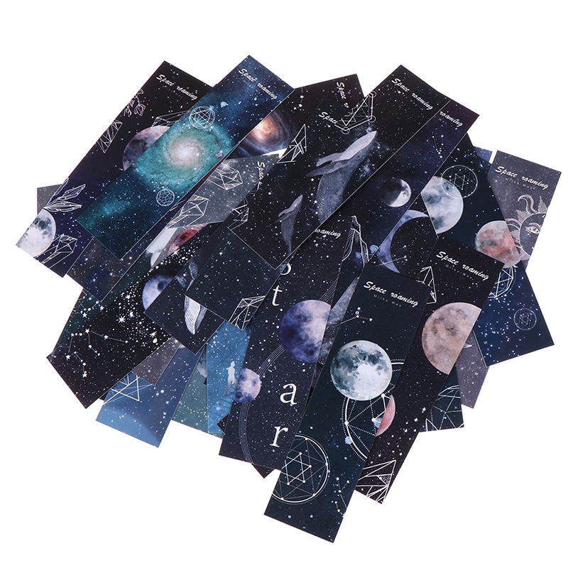30pcs Roaming space Paper bookmarks Cartoon bookmarks for books/Share/book markers/tab for books/stationery Stationery card