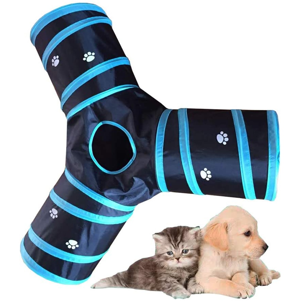 Y-Vorm Kat Tunnel Speelgoed Funny Pet 3 Gaten Tunnel Ballen Inklapbare Rimpeluitvoering Kitten Speelgoed Puppy Konijn Spelen Hond kanaal Tunnel Buizen