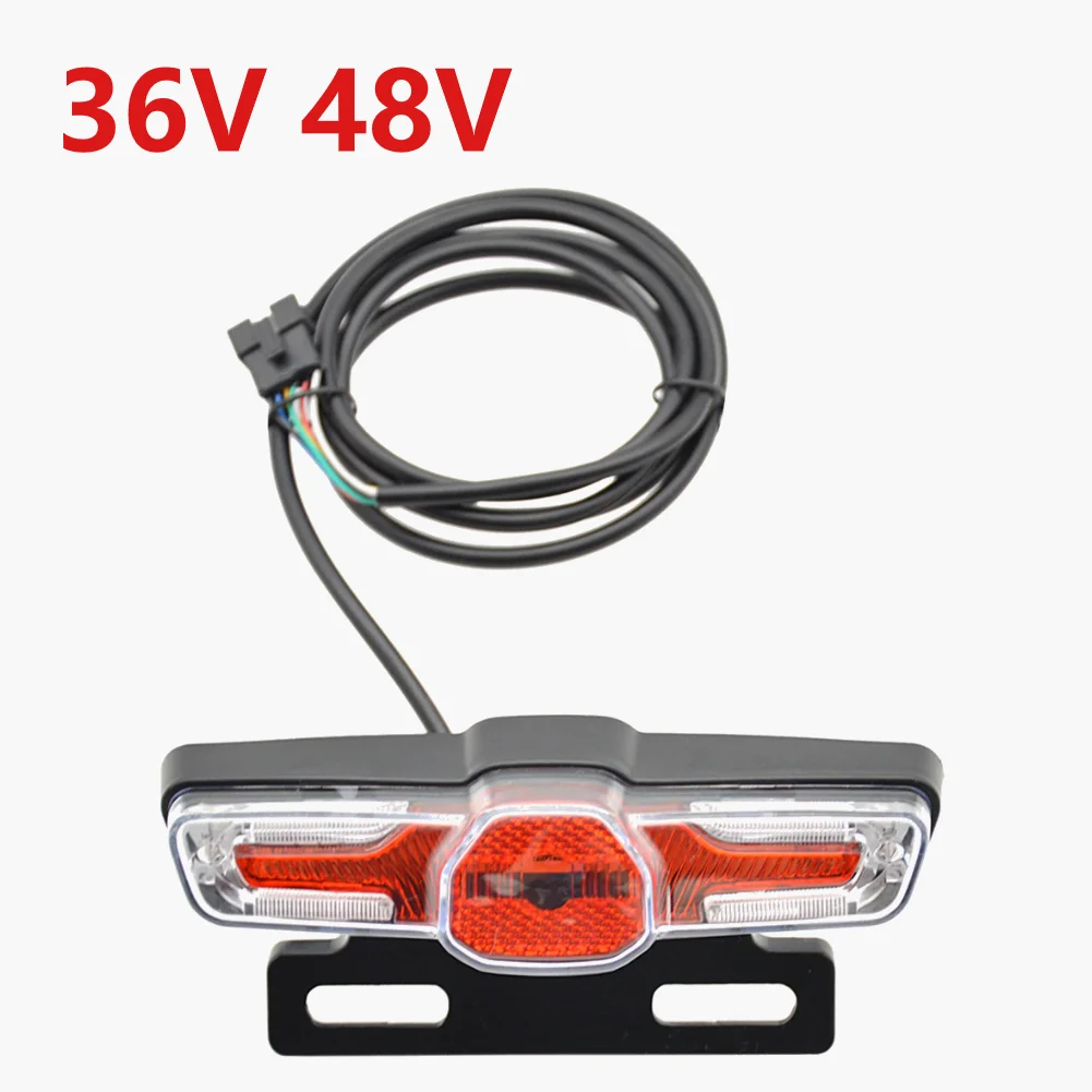 Luz trasera de freno LED para bicicleta eléctrica, lámpara trasera de señal de giro de alto brillo, fácil instalación para luz trasera de bicicleta eléctrica de 36V y 48V: Gris claro