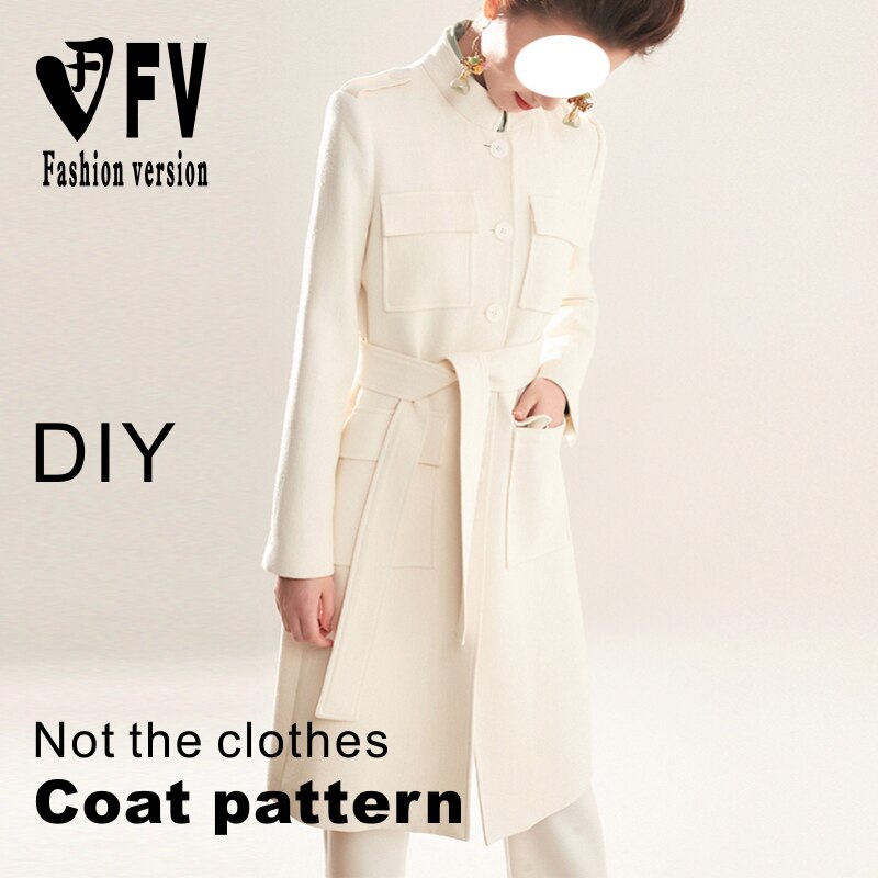 Garment Cutting Pattern Ladies Single-breasted Lace-up Coat Pattern Structure Drawing BFY-328