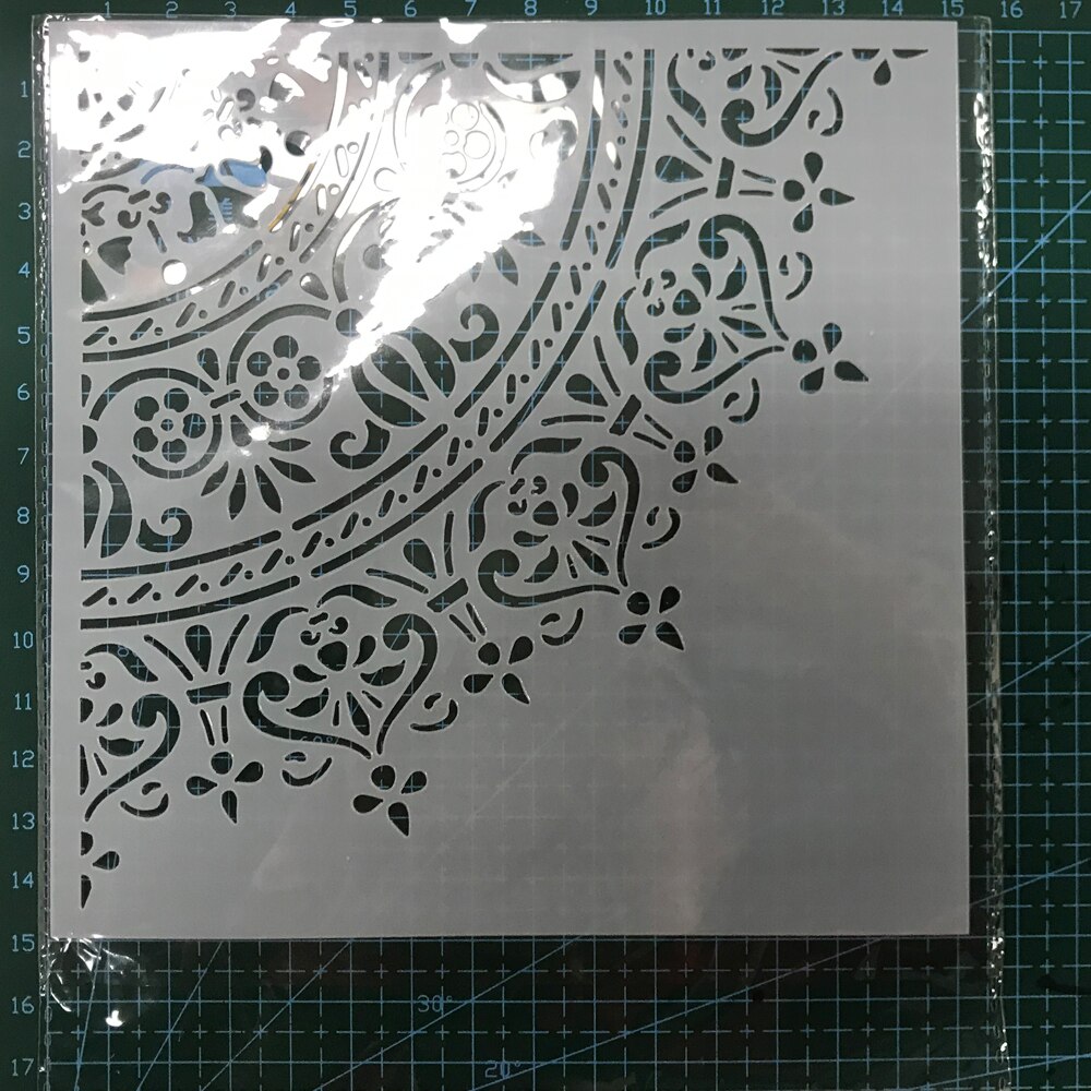 Quarter Circle Lace Stencil for DIY Scrapbooking Photo Album Decorative Embossing Cards Making Craft Plastic Template Drawing