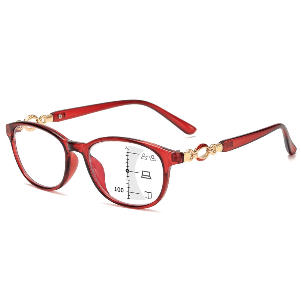 Progressive Multifocal Reading Glasses Women Anti-blue Light Eyeglasses Prescription Spectacles Diopter +1.0 to +4.0