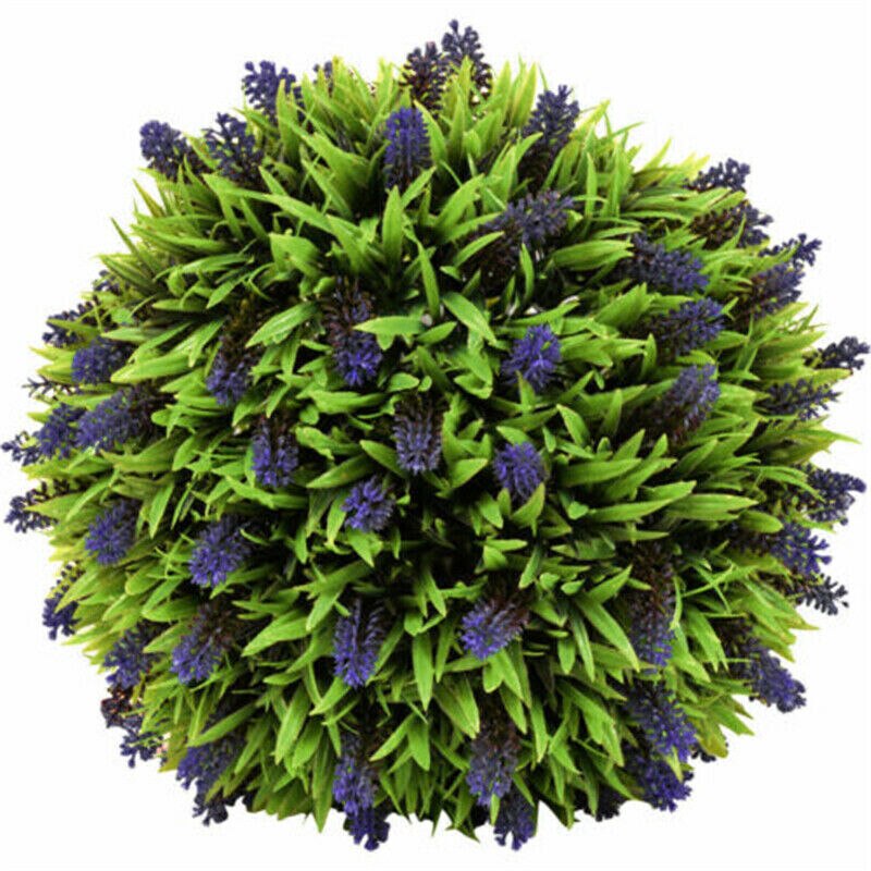 3PCS Artificial Lavender Flower Hanging Basket Plant Purple Topiary Ball Garden Decor 20cm/25cm/30cm