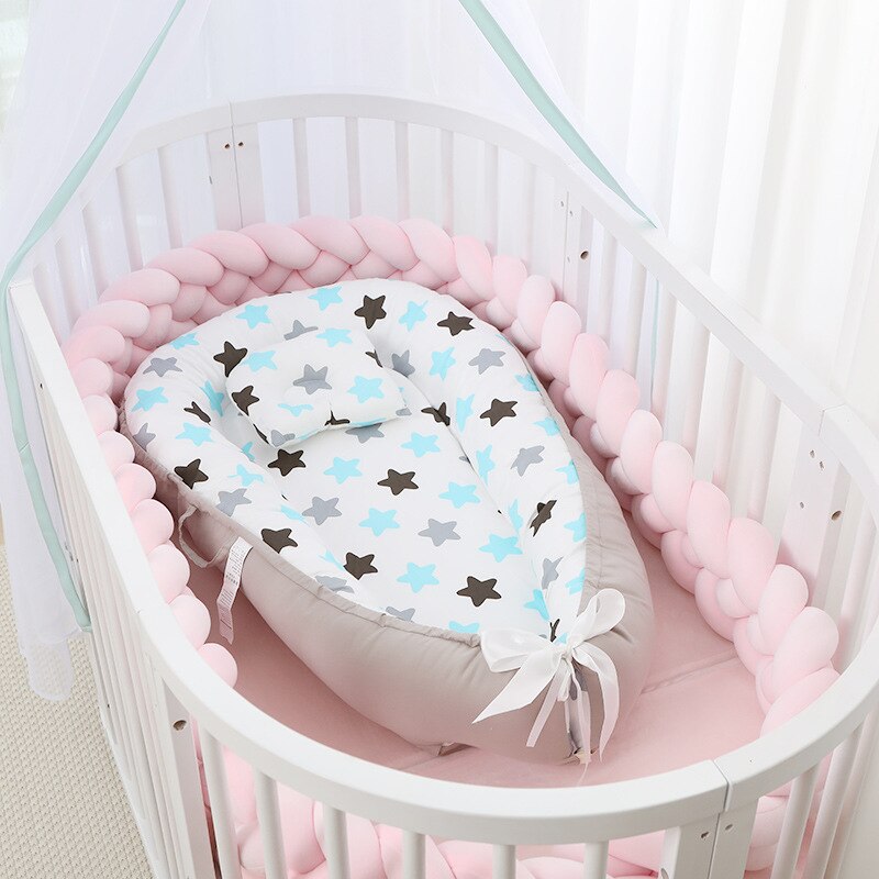 Portable Baby Crib Baby Bed Portable Newborns Bed Cot Baby Nest Cotton Children's Bed Portable Crib Folding Bed for Newborns: 9