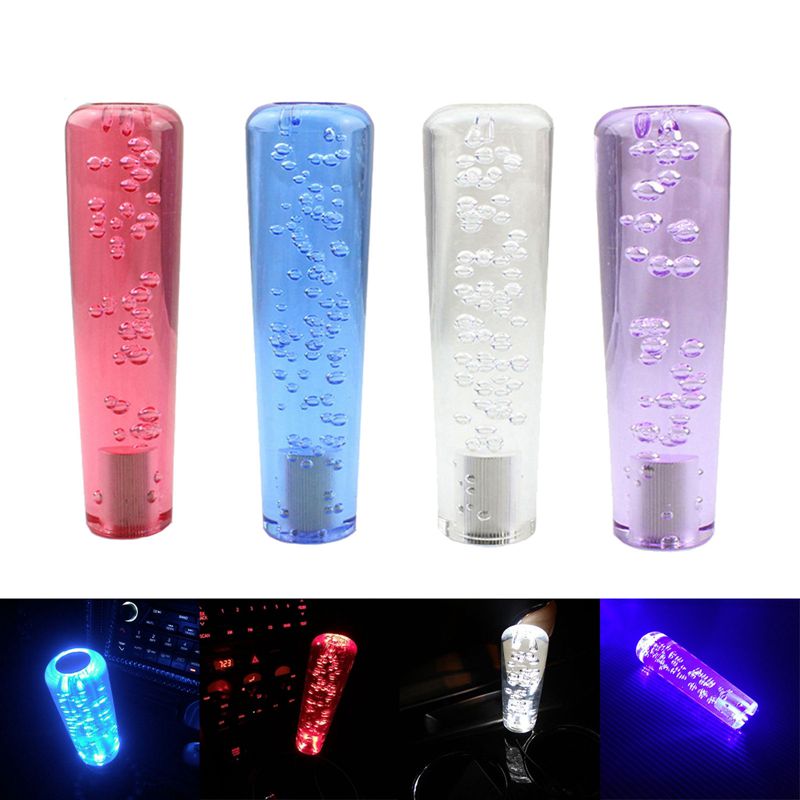 Manual Bubble Gear Stick Shift Shifter Lever Knob Cap With LED Light for Car