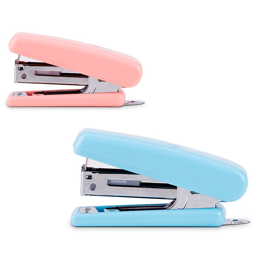 Cute Candy Color Small Fresh Mini Manual Paper Stapler, Metal Plastic Stapler Office School Student Stationery