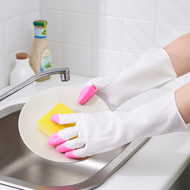 Afwassen Handschoenen Vingertoppen Schoon Waterdichte Wasserij Kleren Huishouden Pvc Plastic Latex Handschoenen Wit Verblinden Vingers