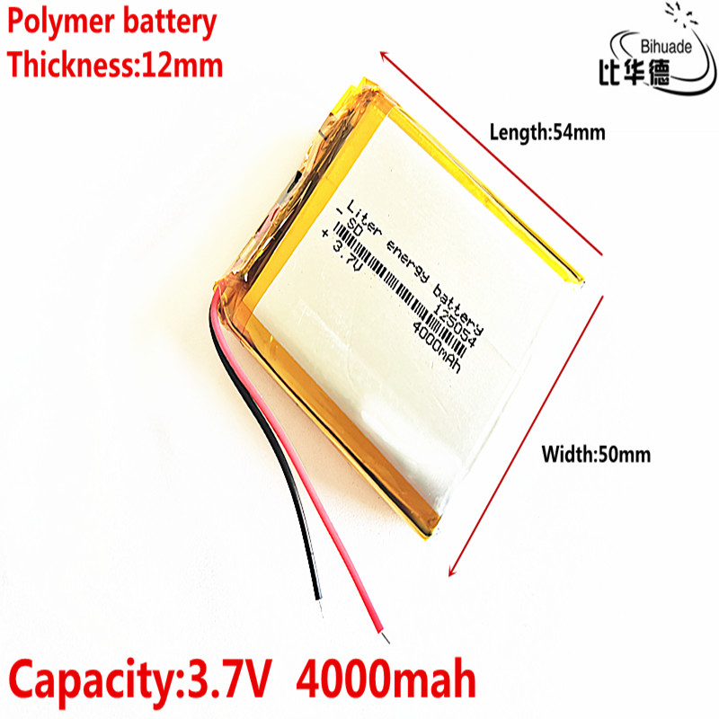 Litro di energia della batteria 3.7 V batteria ai polimeri di litio 4000 mah interfono 125054 di GPS del veicolo registratore dati di viaggio