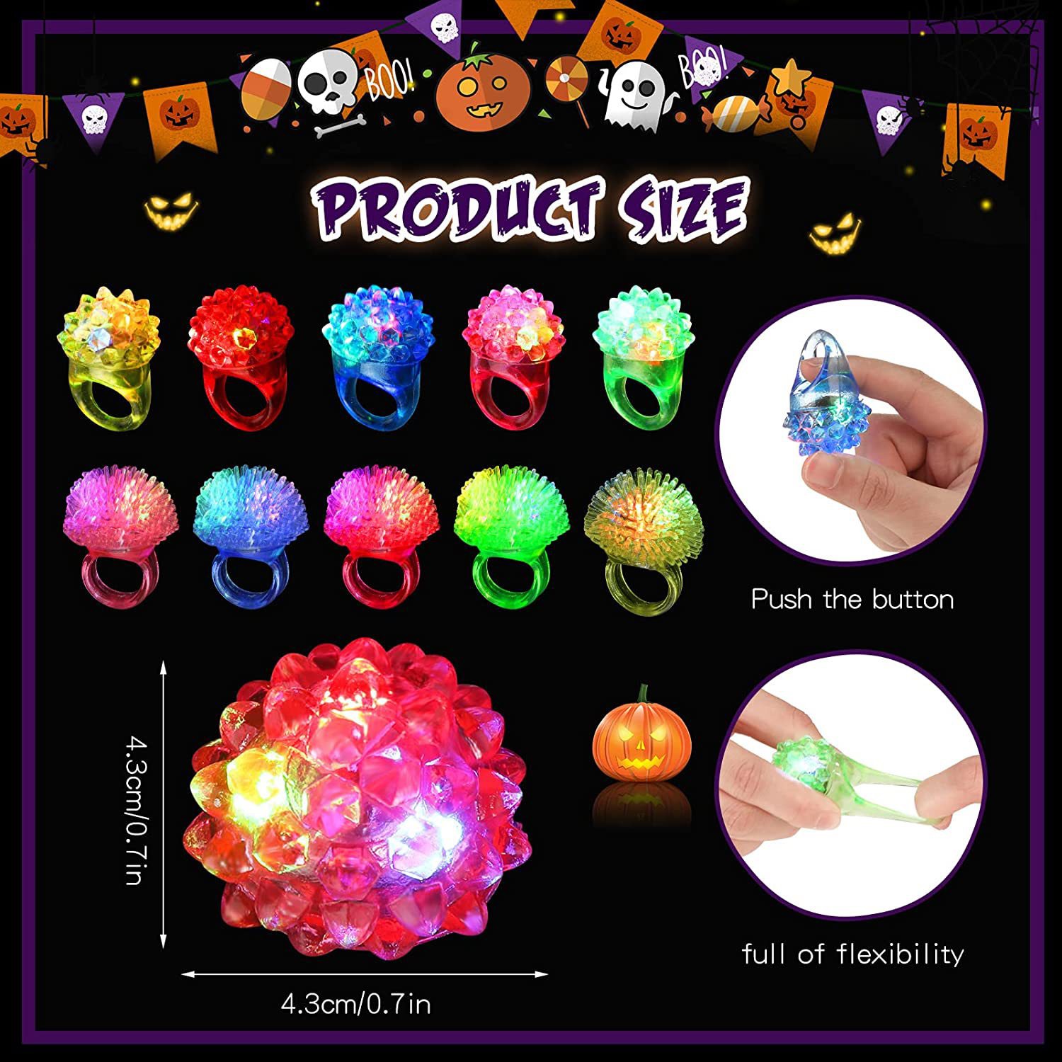 Ring Pop Led Glow Rings - 10/20/30/40/50/60pcs - LED Light Up L... – Grandado