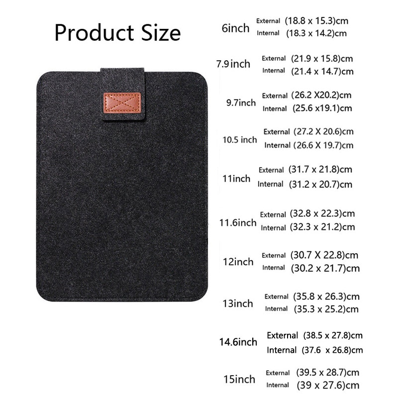 Pelle scamosciata Tablet Caso di Protezione Del Computer Portatile del Sacchetto di e-Libri Della Cassa Del Sacchetto Del Manicotto Luce Per 9.7 10.5 11 13 15 Pollici iPad Pro Kindle Macbook