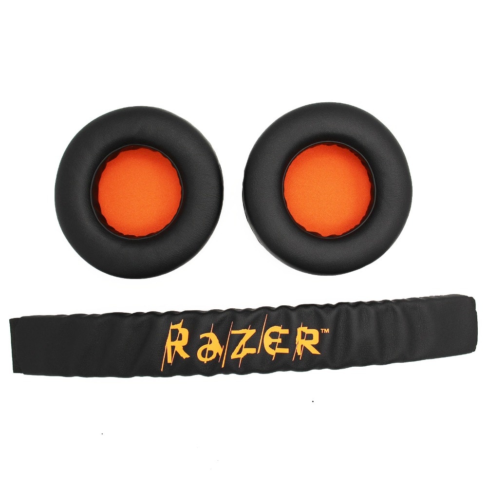 Fitma Replacement Top Headband plastic head band parts + Ear pads Cushion For Razer Kraken Pro 7.1 or Electra Gaming Headphones