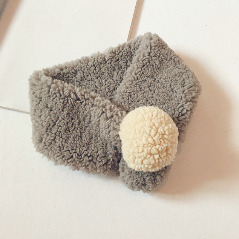 Herfst- en wintergebreide kindersjaal joker koreaanse stijl effen ringsjaal voor jongen en meisje 44: Grijs